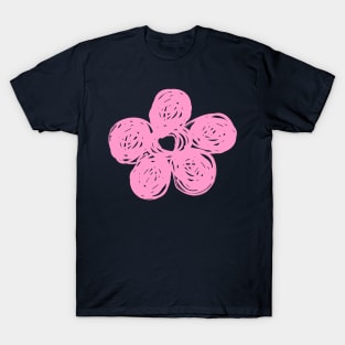 Chalkboard Pink Flower Doodle T-Shirt